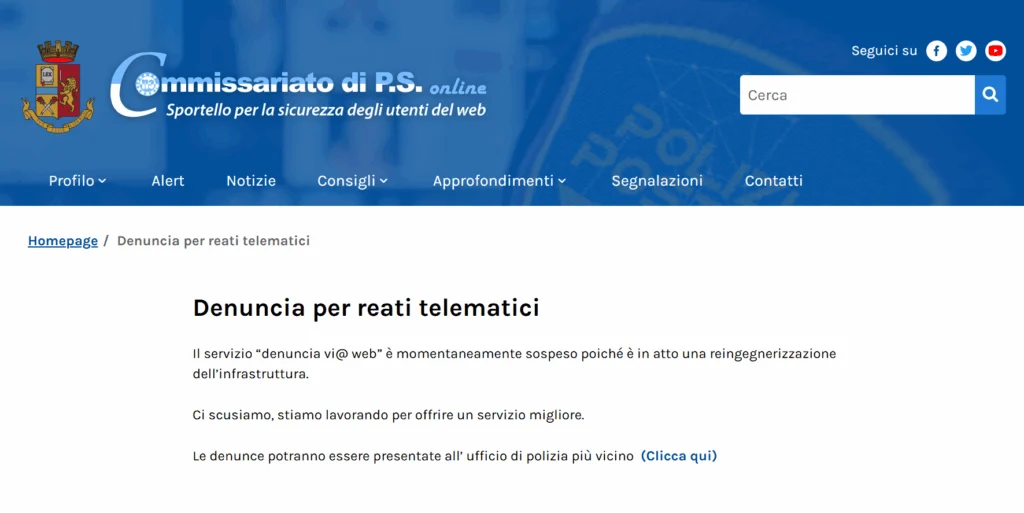 denuncia polizia postale