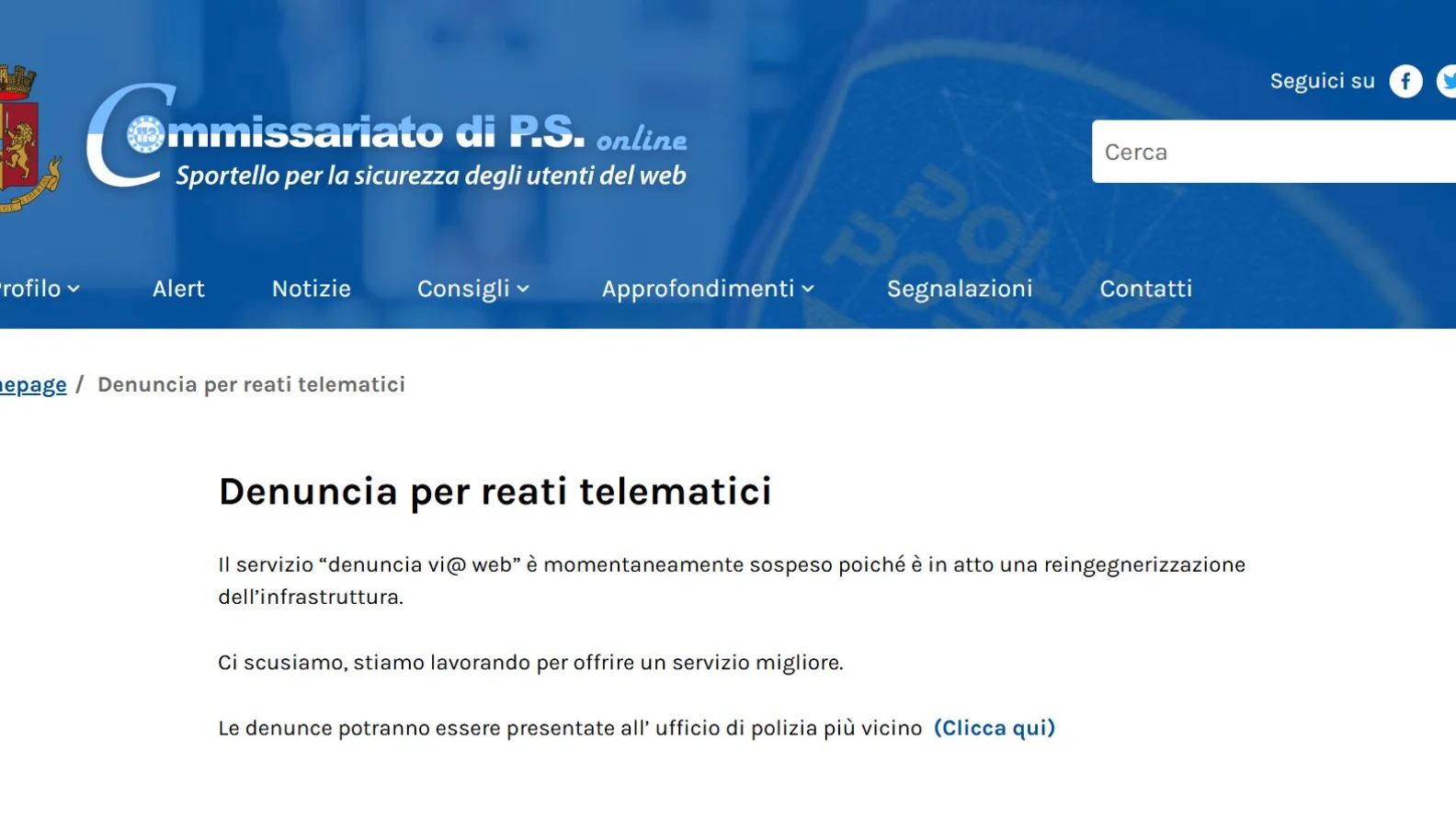 denuncia polizia postale